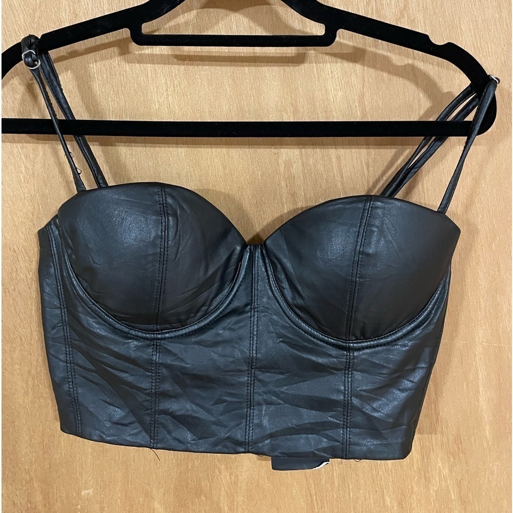 FASHION NOVA- faux leather crop